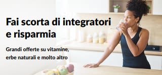 Banner che promuove grandi occasioni sugli integratori