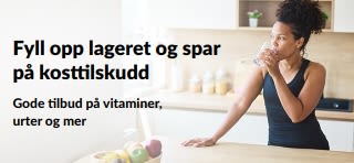 Banner som fremmer gode tilbud på kosttilskudd