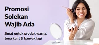Sepanduk dengan promosi hebat barangan solekan