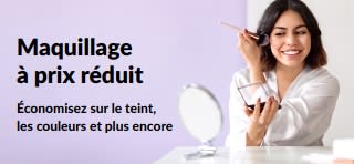 Bannière présentant des offres exceptionnelles sur le maquillage