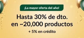 Oferta del 30.º aniversario: hasta 30% de dto. + 5% en crédito