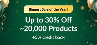 30th Anniversary Sale: Up to 30% off + 5% Credit Back