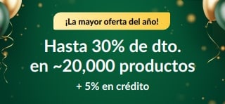 Oferta del 30.º aniversario: hasta 30% de dto. + 5% en crédito