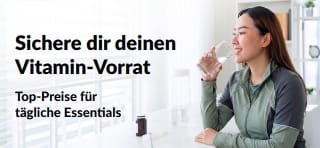 Banner, das tolle Angebote für Vitamine bewirbt