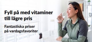 Banner som gör reklam för riktigt bra erbjudanden på vitaminer