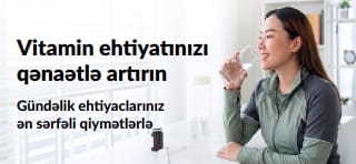 Vitamin məhsullarında böyük endirimləri təbliğ edən banner