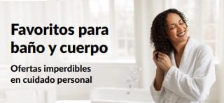 Banner que promociona grandes ofertas en favoritos para el baño y el cuidado personal