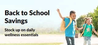 Banner promoting great deals on daily essentials for back to school