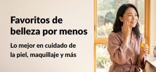 Banner que promociona grandes ofertas en favoritos de belleza: cuidado de la piel, maquillaje y más