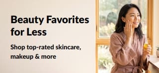 Banner promoting great deals on beauty favorites such as skincare, makeup, and more