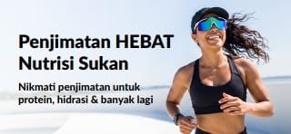 Promosi hebat nutrisi sukan seperti protein, hidrasi dan banyak lagi