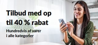 Banner, der reklamerer for tilbud med op til 40 % rabat
