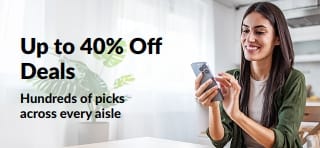 Banner promoting up to 40% off deals