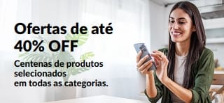 Banner promovendo ofertas com até 40% OFF