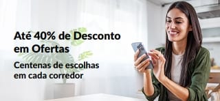 Banner a promover até 40% de desconto em ofertas