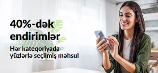 40%-dək endirimləri təbliğ edən banner