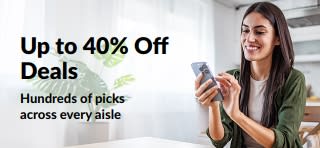 Banner promoting up to 40% off deals