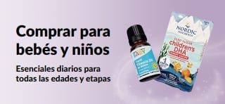 Banner que promociona los esenciales diarios de iHerb para bebés y niños