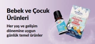 iHerb'ün bebek ve çocuklar için günlük temel ürünlerini tanıtan banner