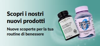 Banner che promuove i nuovi prodotti di iHerb e le nuove scoperte per la tua routine di benessere