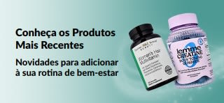 Banner promocional dos produtos mais recentes da iHerb e novidades para adicionar à sua rotina de bem-estar
