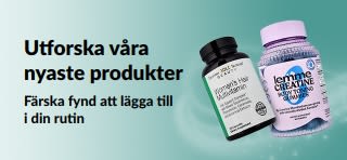 Banner som gör reklam för iHerbs nyaste produkter och färska fynd att lägga till i din rutin