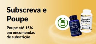 Banner a promover o Subscreva e Poupe da iHerb onde os clientes podem poupar até 15% em encomendas de subscrição