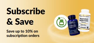 Banner promoting iHerb's Subscribe & Save where customers can save up to 10% on subscription orders