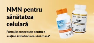 Banner ce promovează NMN pentru sănătatea celulară și formule concepute pentru a susține îmbătrânirea sănătoasă.