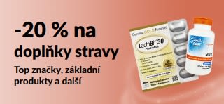 Banner propagující 20% slevu na doplňky stravy