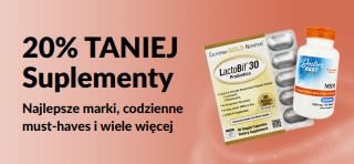 Baner promocyjny: 20% zniżki na suplementy