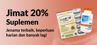 Sepanduk mempromosikan diskaun 20% untuk Suplemen