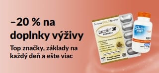 Baner propagujúci 20 % zľavu na výživové doplnky