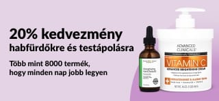 iHerb banner, amely 20% kedvezményt kínál fürdő- és testápolási termékekre.