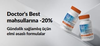 OCT26DRB promokodu ilə Doctor's Best məhsullarına 20% endirim qazanın. Seçilmiş məhsullar: CoQ10 və Maqnezium