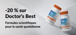 -20 % sur les produits Doctor's Best avec le code OCT26DRB, dont CoQ10 et Magnésium