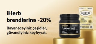 OCT26HB promokodu ilə iHerb brendlərinə 20% endirim qazanın. Kolleksiyaya California Gold Nutrition-dan CollagenUP, Kreatin Monohidrat və LactoBif 30 probiotikləri daxildir.
