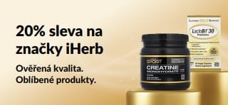 20% sleva na značky iHerb s kódem OCT26HB, včetně California Gold Nutrition CollagenUP, Creatine Monohydrate a LactoBif 30 Probiotics.