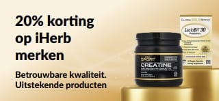 Ontvang 20% ​​korting op iHerb-merken met kortingscode OCT26HB, zoals California Gold Nutrition CollagenUP, Creatine Monohydrate en LactoBif 30 Probiotics.