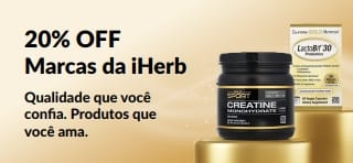 Ganhe 20% OFF nas Marcas da iHerb com o código OCT26HB, incluindo CollagenUP, Creatine Monohydrate e LactoBif 30 Probiotics da California Gold Nutrition.