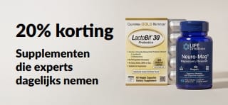 20% korting op supplementen die experts dagelijks nemen met  kortingscode OCT26DAILY.