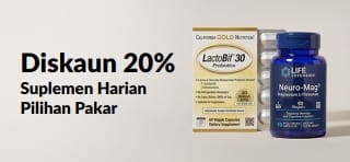 Beli diskaun 20% suplemen harian pilihan pakar dengan kod promo OCT26DAILY.