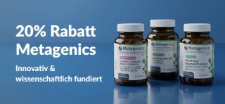 Metagenics-Sonderangebot mit 20% Rabatt und dem Code OCT26MTG – mit Probiotika und Nahrungsergänzungsmitteln.
