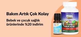 iHerb banner’ı: Bebek ve çocuklara özel sağlık ürünlerinde %20 indirim! Vitaminler ve yumuşak şekerler öne çıkarılıyor.