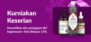Sepanduk web iHerb mempromosikan diskaun 15% untuk kecantikan, penjagaan diri dengan kod DEC25BBPC, menampilkan item penjagaan kulit dan rambut. 