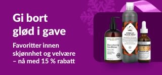 iHerb-banner som promoterer 15 % rabatt på skjønnhets- og velværeprodukter med koden DEC25BBPC, med bilde av hud- og hårpleieprodukter.
