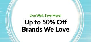 UP TO 50% OFF BRANDS WE LOVE