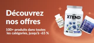 Bannière iHerb « Découvrez nos offres » avec jusqu’à 65 % de réduction sur une sélection de produits bien-être.