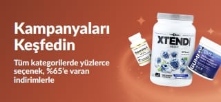 Takviye ve zindelik ürünlerinin yer aldığı, kategoriler genelinde %65’e varan indirimleri öne çıkaran iHerb “Kampanyaları Keşfedin” banner’ı.
