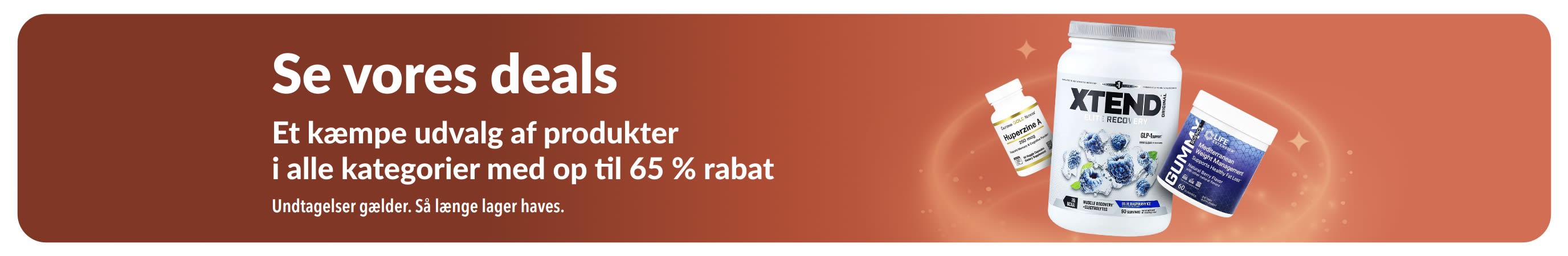 iHerb se vores deals-banner med op til 65 % rabat på tværs af kategorier, inklusive kosttilskud og helseprodukter.